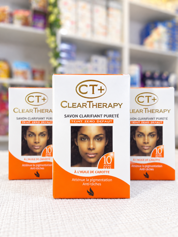 jabon-aclarante Set de tres jabones aclarantes Pureté CT+ Clear Therapy, Teint Zéro Défaut con aceite de zanahoria