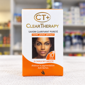 Caja de jabón CT+ Clear Therapy Savon Clarifiant Pureté Teint Zéro Défaut, con aceite de zanahoria